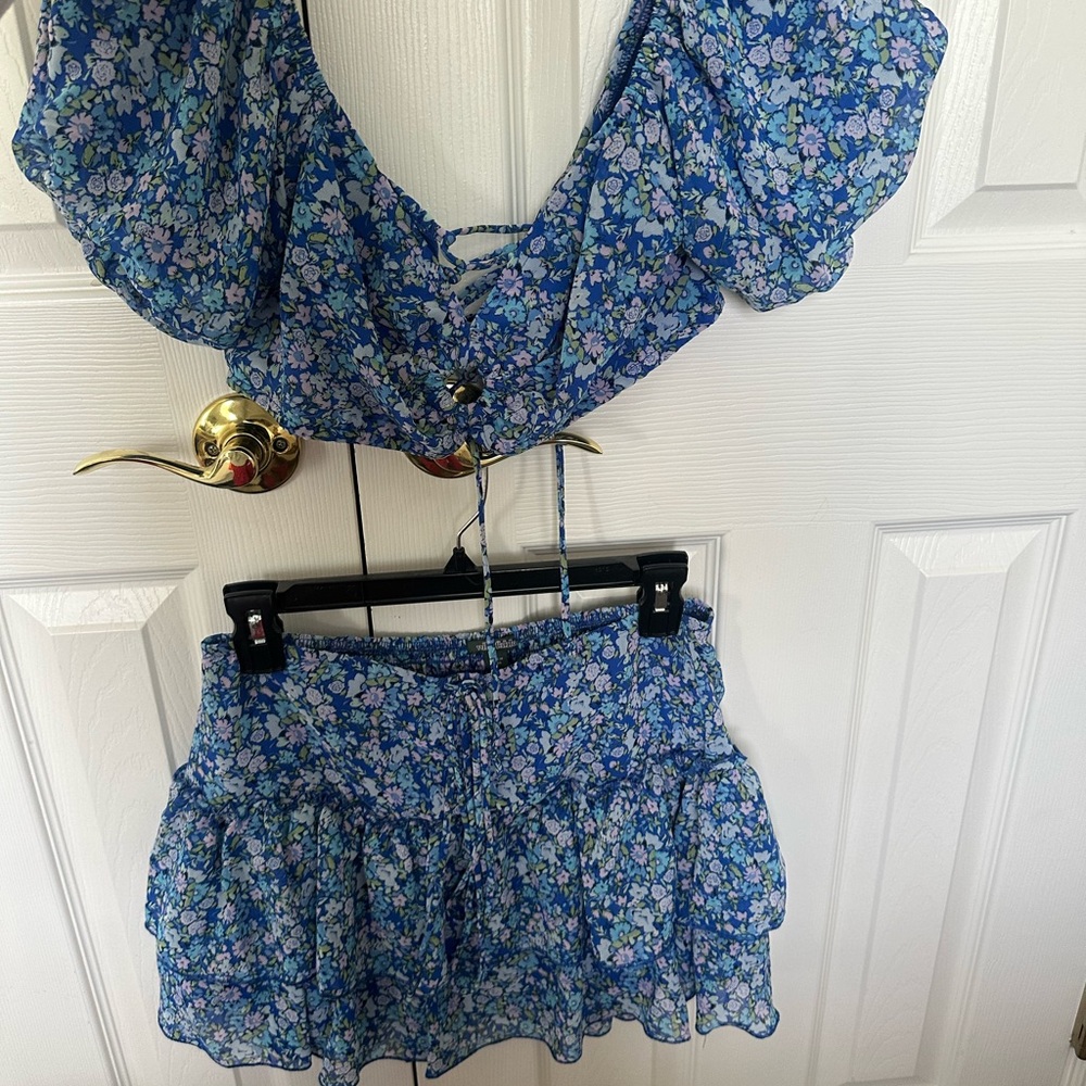 Floral Blue Two-Piece Set